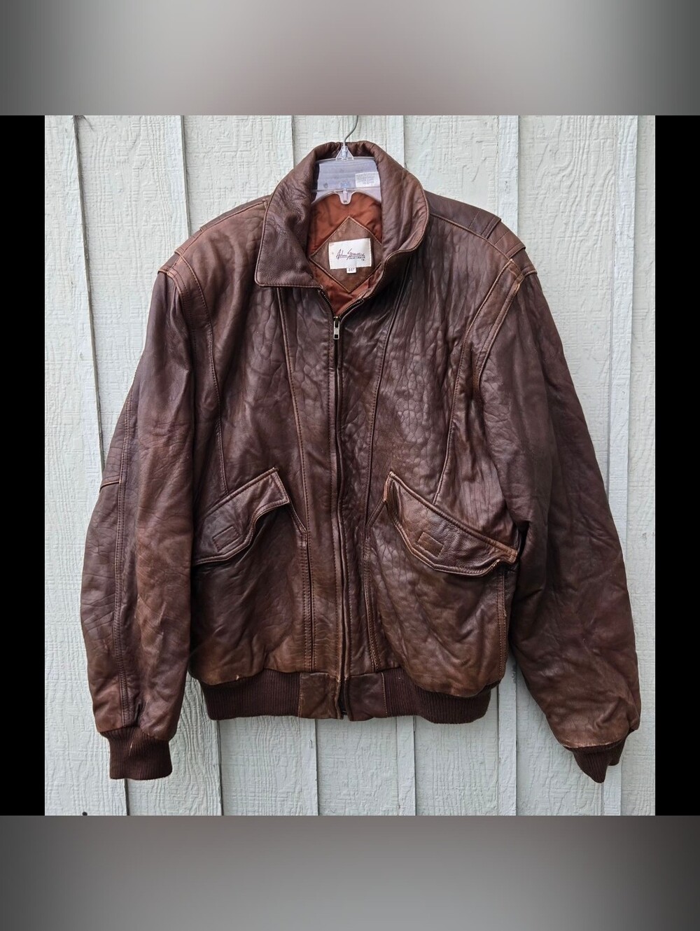 Vintage Adam Spencer genuine leather bomber jacket